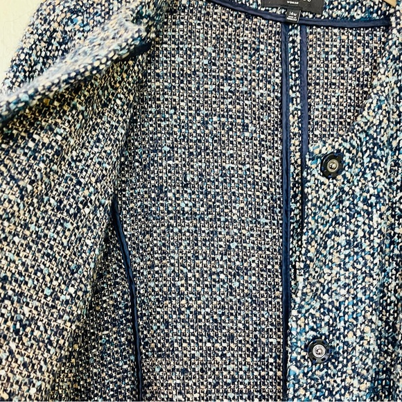 Talbots Blue/Multicolored Tweed Italian Blazer Jacket - 14W - Picture 8 of 10